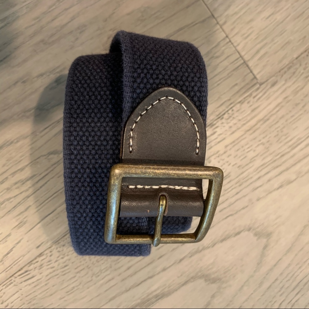JCrew Cotton Webbing & Leather Belt